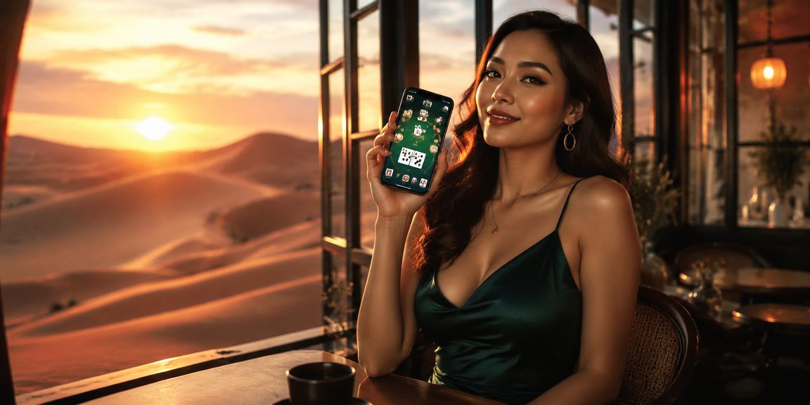 Người dùng thư giãn tại Mũi Né tham gia card game trực tuyến với thiết bị di động